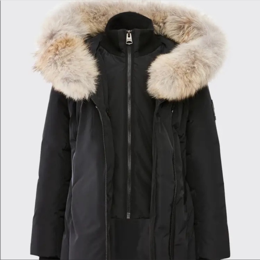 MACKAGE Girl's Leelee Fur-Trim Down Black Jacket/Coat, Removable Fur, Size 12 - Picture 6 of 9